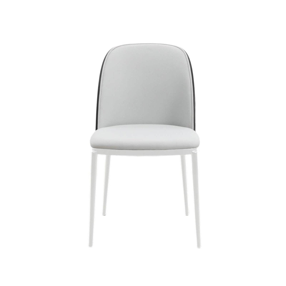 Tule Modern Dining Side Chair with Upholstered Seat and White Powder - Coated Steel Frame, Set of 4
