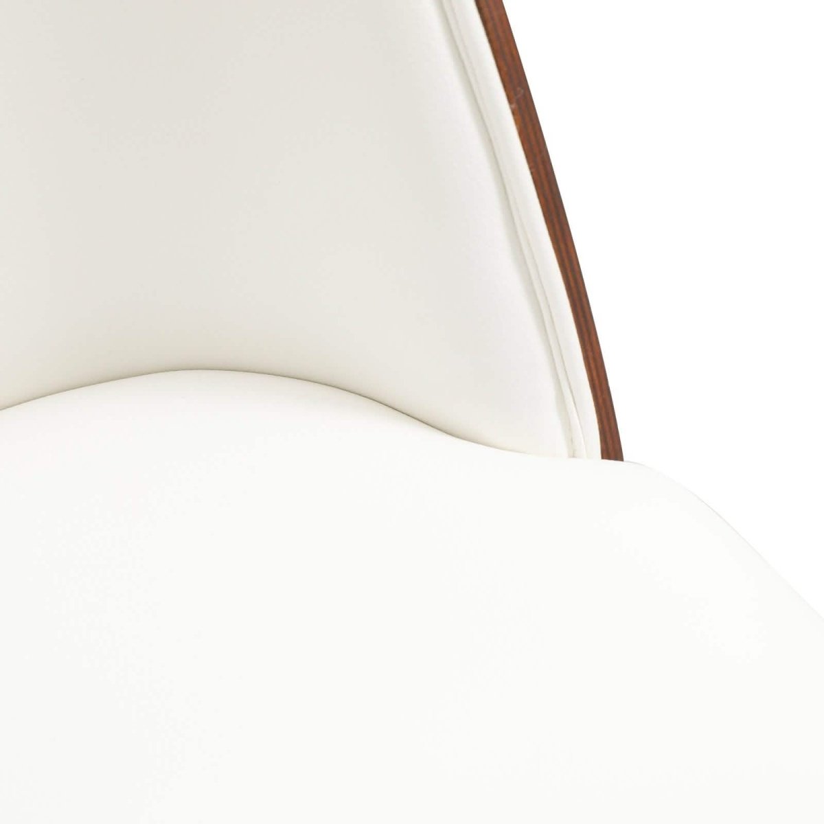 Tule Modern Dining Side Chair with Upholstered Seat and White Powder - Coated Steel Frame, Set of 4