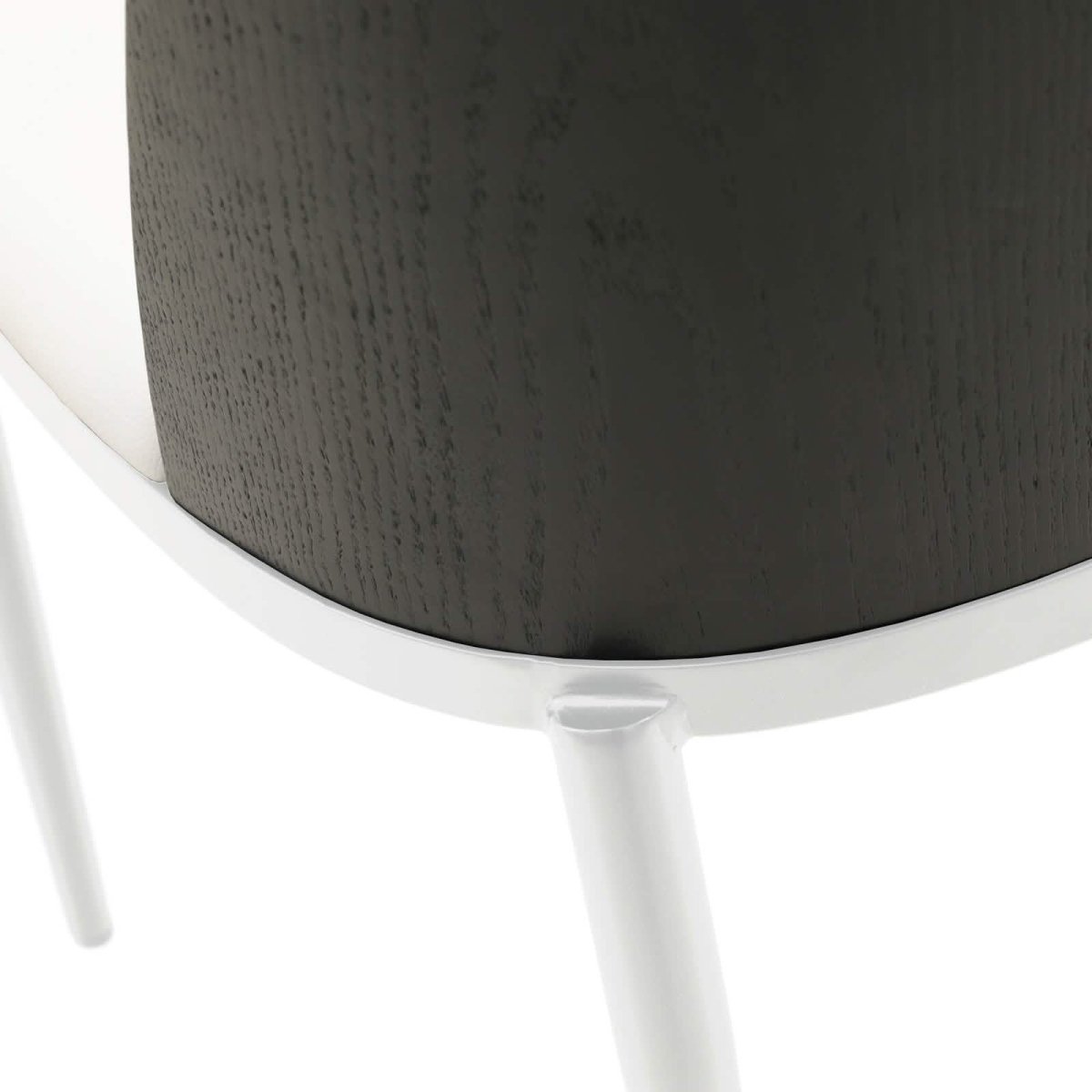 Tule Modern Dining Side Chair with Upholstered Seat and White Powder - Coated Steel Frame, Set of 4