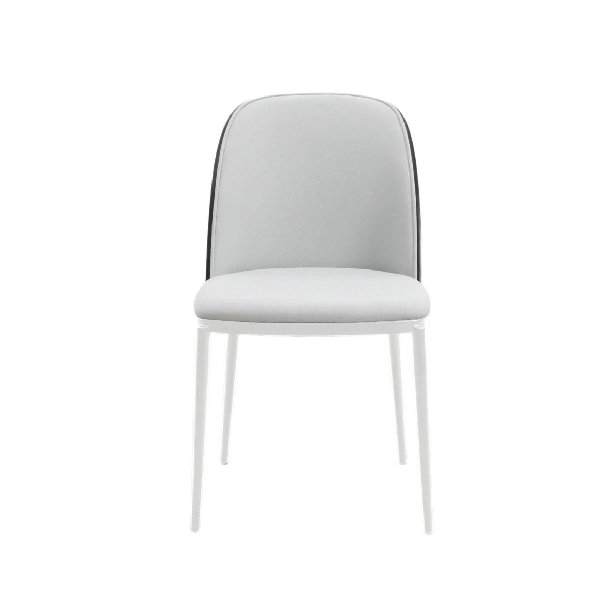 Tule Modern Dining Side Chair with Upholstered Seat and White Powder - Coated Steel Frame, Set of 4