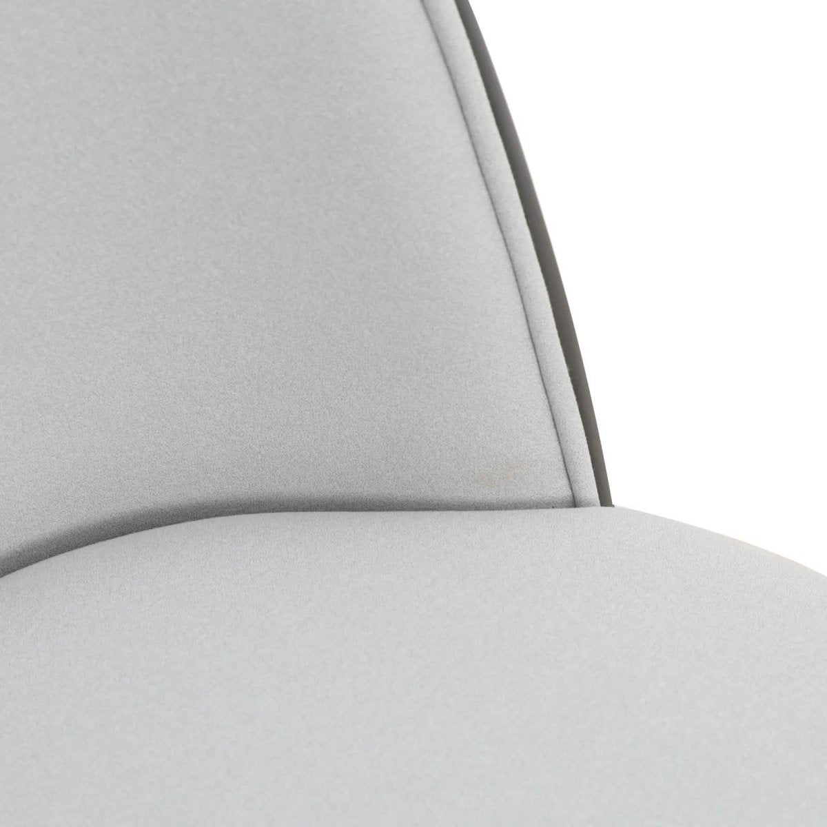 Tule Modern Dining Side Chair with Upholstered Seat and White Powder - Coated Steel Frame, Set of 4