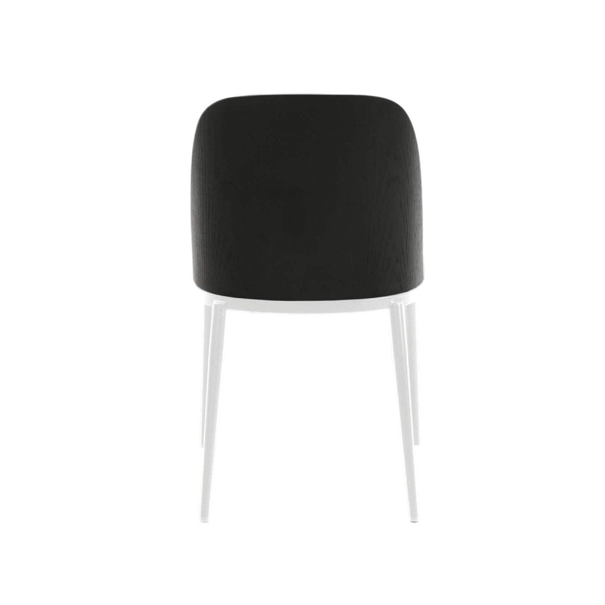 Tule Modern Dining Side Chair with Upholstered Seat and White Powder - Coated Steel Frame, Set of 4