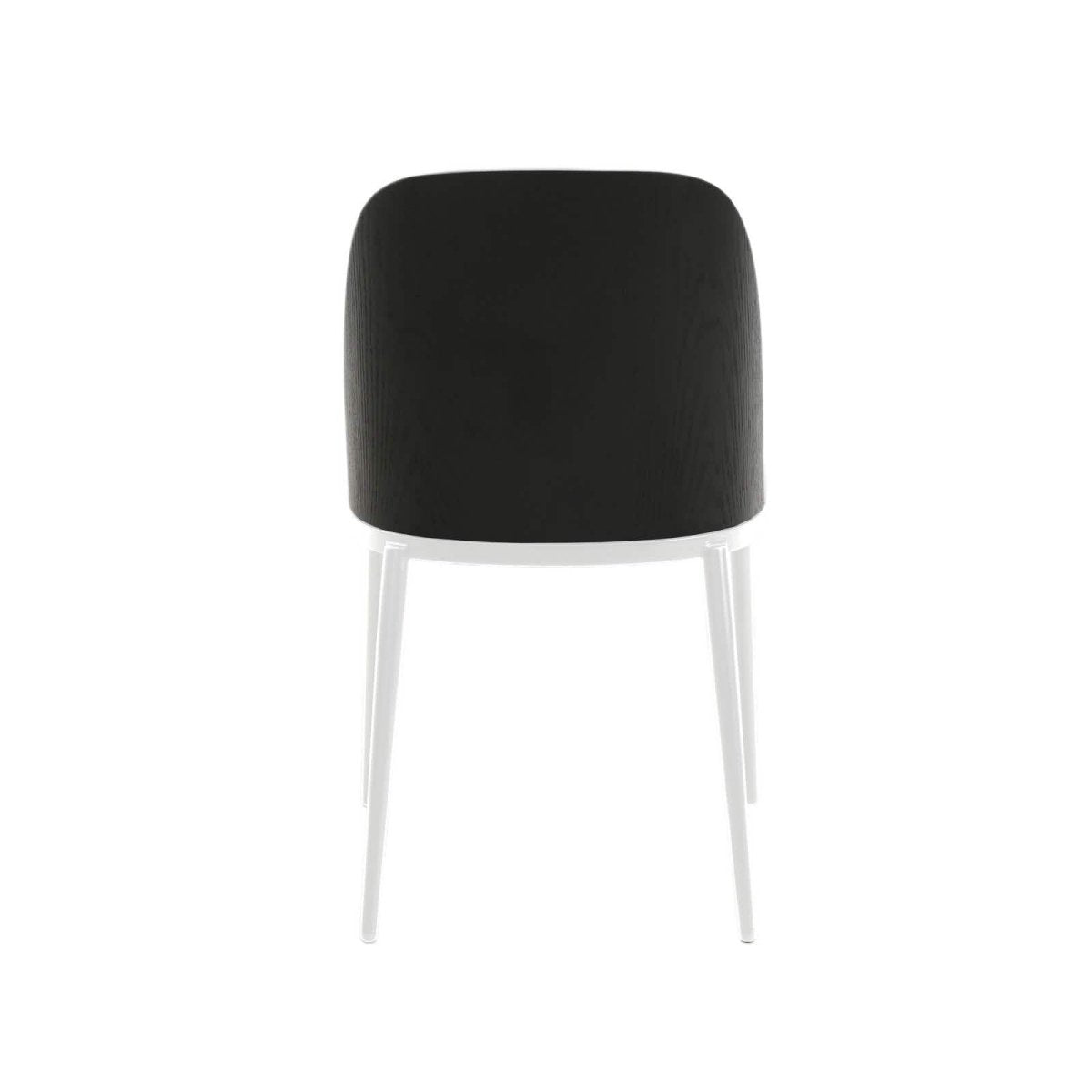 Tule Modern Dining Side Chair with Upholstered Seat and White Powder - Coated Steel Frame, Set of 4