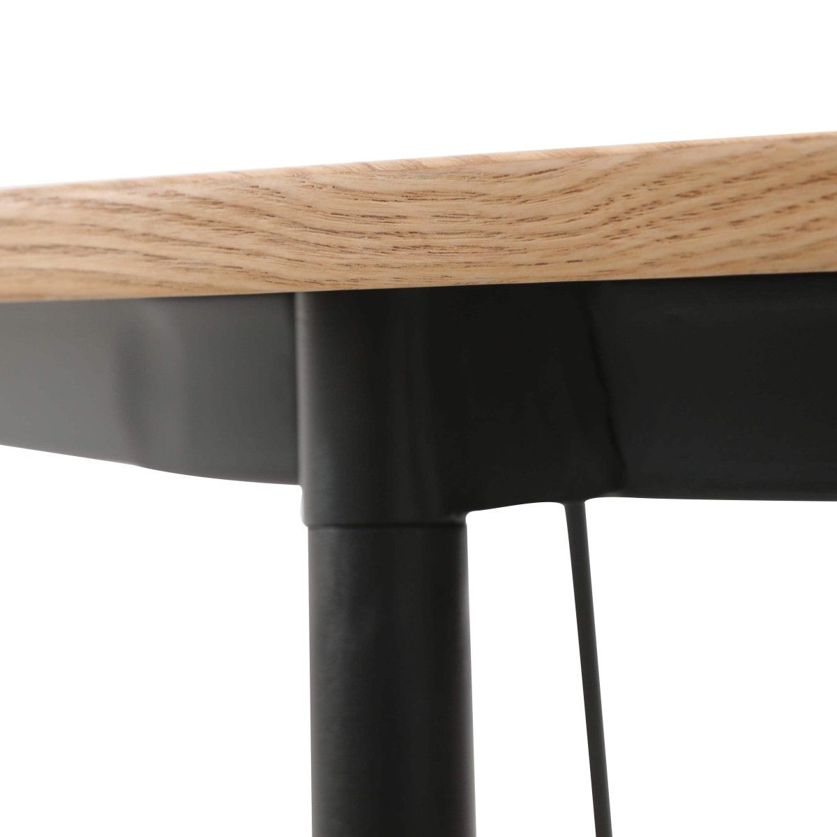 Tule Modern Oval Dining Table with MDF Tabletop and Black Steel Legs