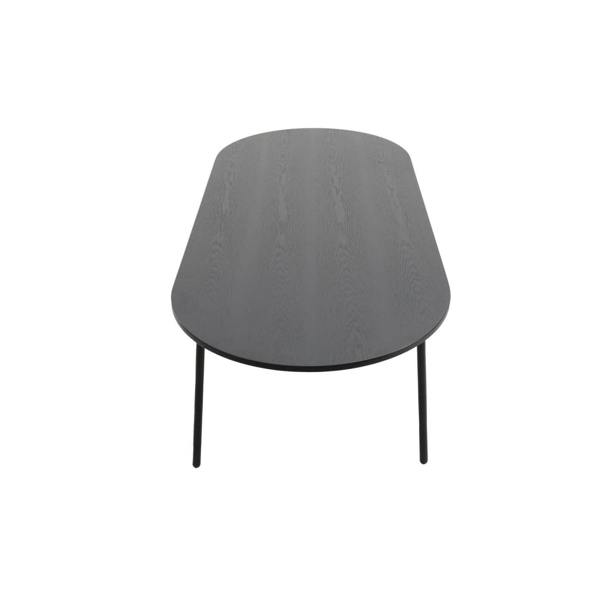 Tule Modern Oval Dining Table with MDF Tabletop and Black Steel Legs