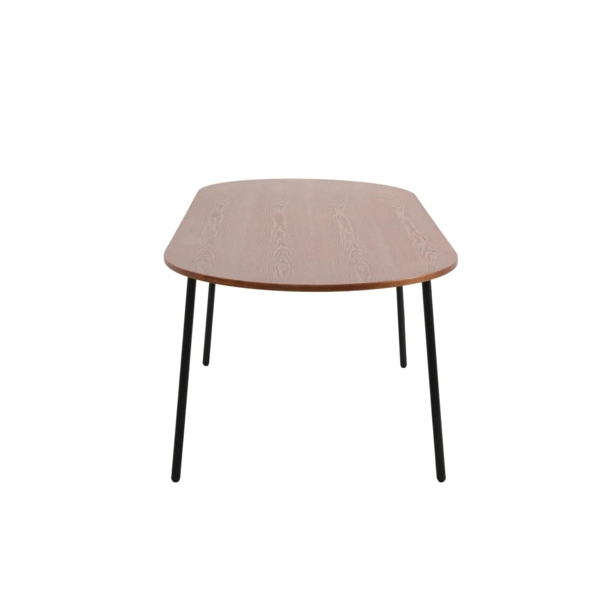 Tule Modern Oval Dining Table with MDF Tabletop and Black Steel Legs