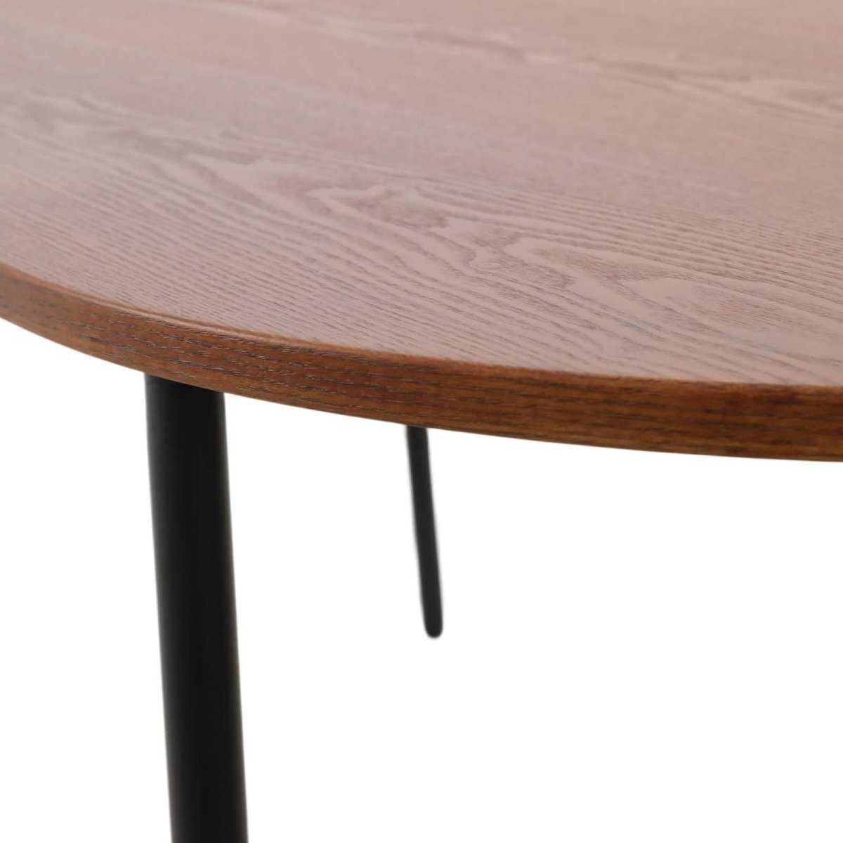 Tule Modern Oval Dining Table with MDF Tabletop and Black Steel Legs