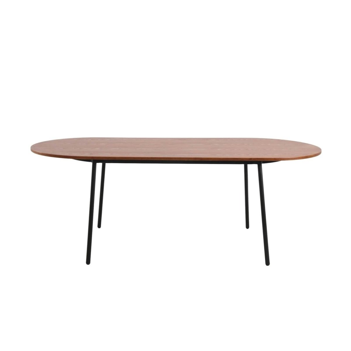 Tule Modern Oval Dining Table with MDF Tabletop and Black Steel Legs