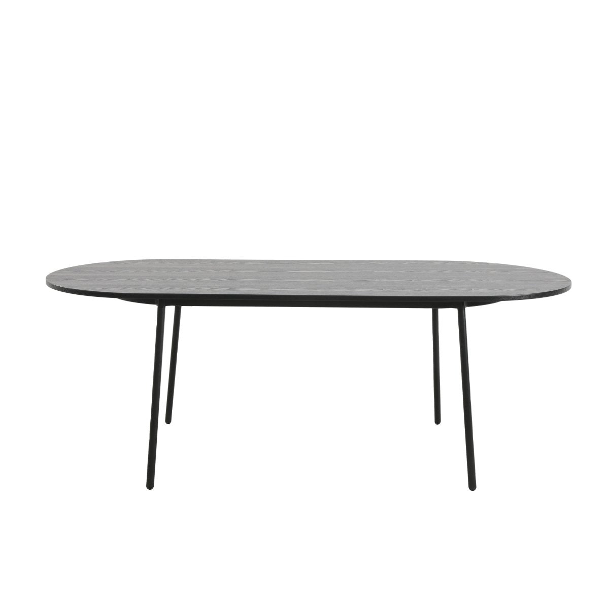 Tule Modern Oval Dining Table with MDF Tabletop and Black Steel Legs