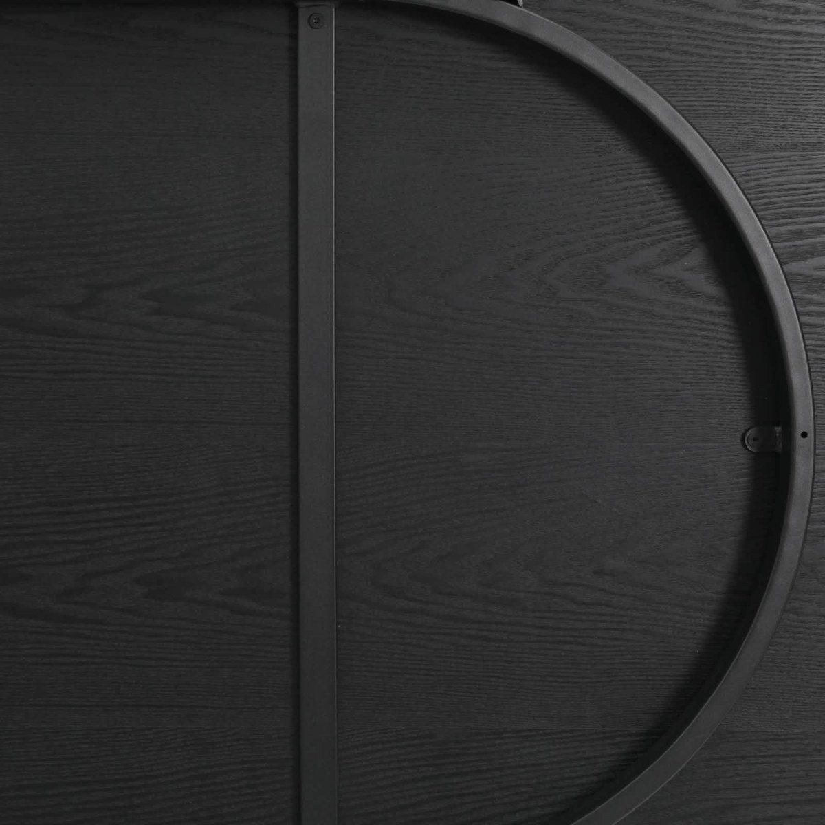 Tule Modern Oval Dining Table with MDF Tabletop and Black Steel Legs
