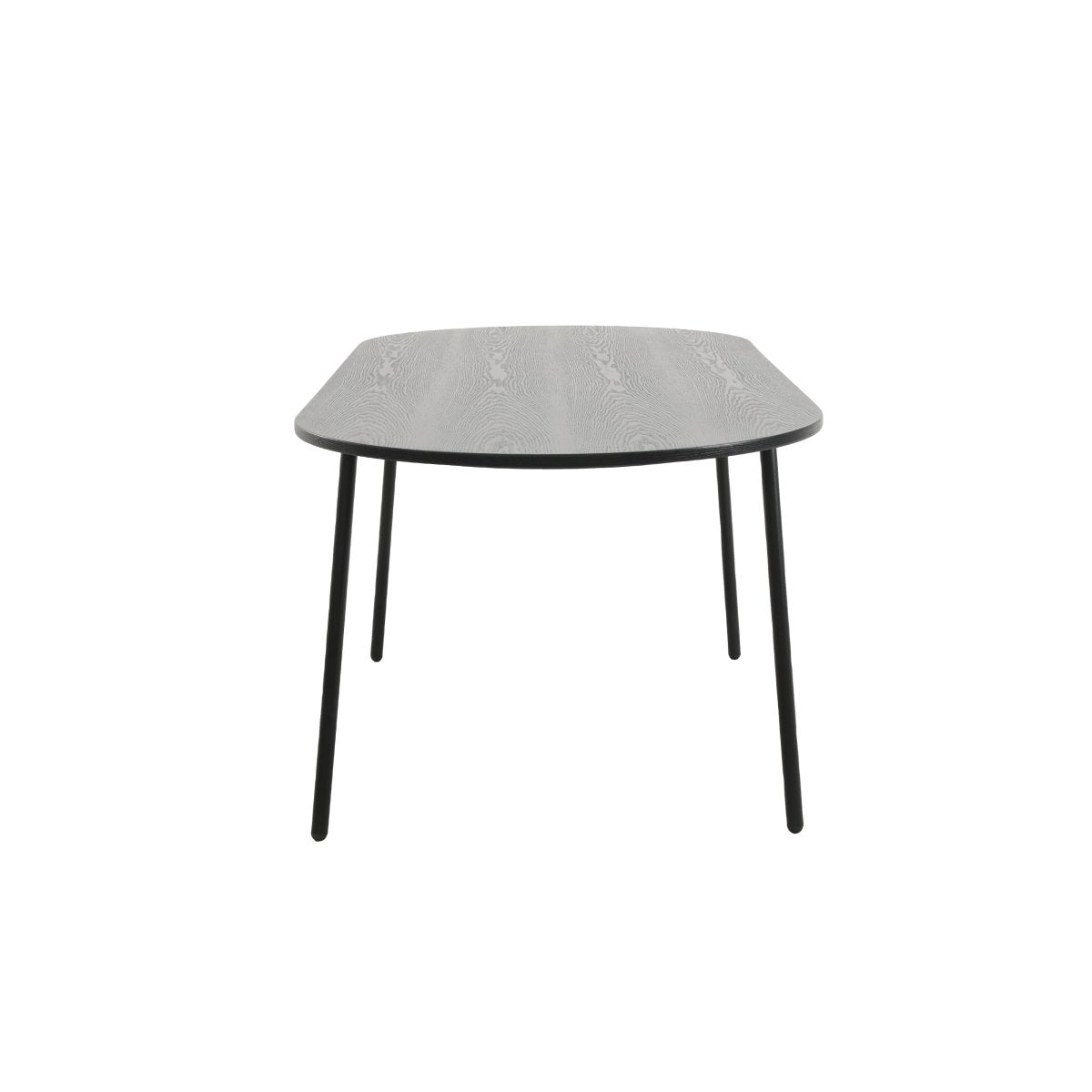 Tule Modern Oval Dining Table with MDF Tabletop and Black Steel Legs