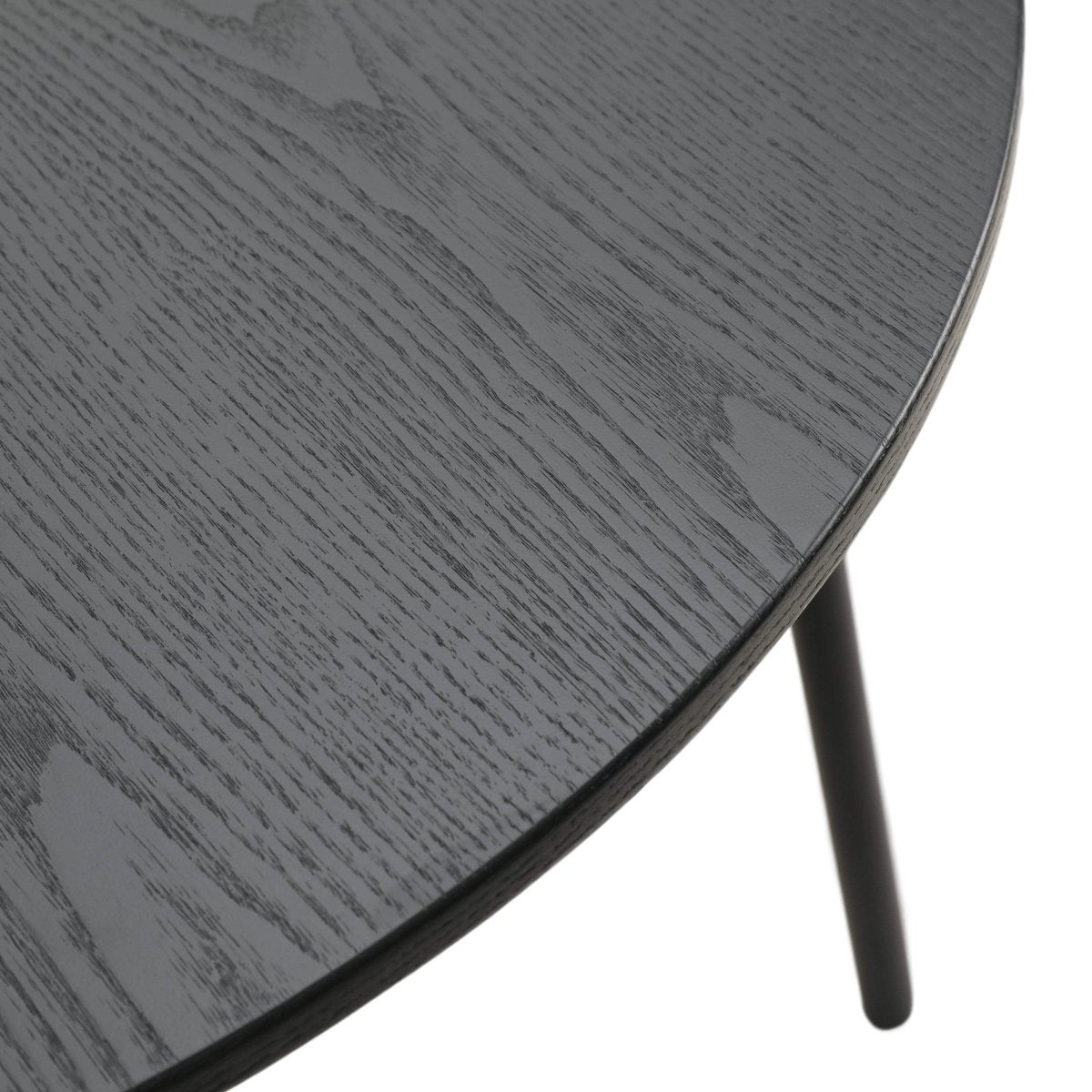 Tule Modern Oval Dining Table with MDF Tabletop and Black Steel Legs