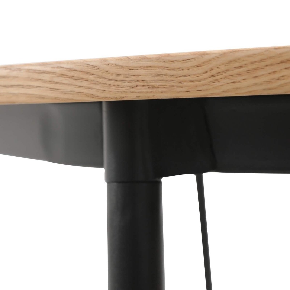 Tule Modern Oval Dining Table with MDF Tabletop and Black Steel Legs