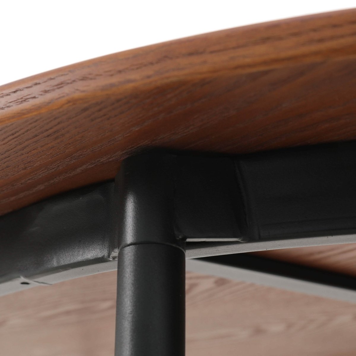 Tule Modern Oval Dining Table with MDF Tabletop and Black Steel Legs