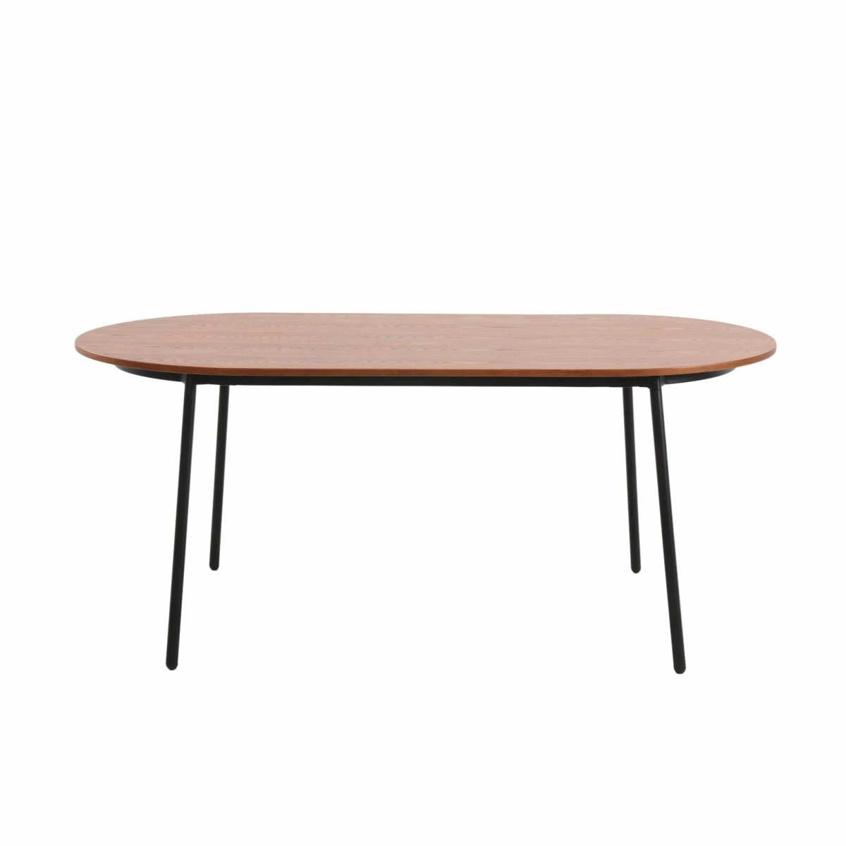 Tule Modern Oval Dining Table with MDF Tabletop and Black Steel Legs