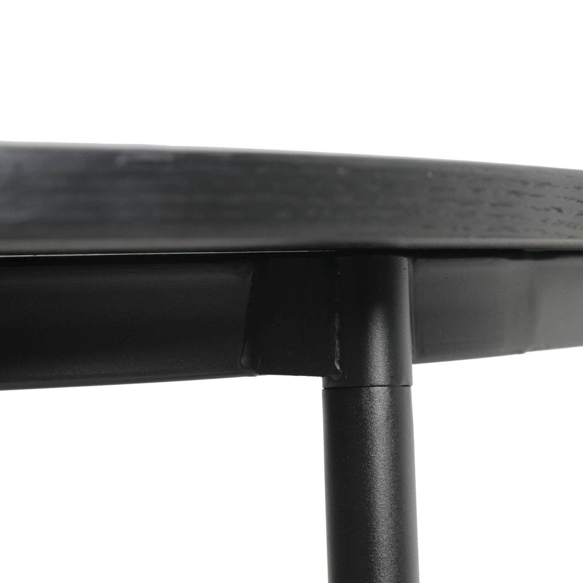 Tule Modern Oval Dining Table with MDF Tabletop and Black Steel Legs