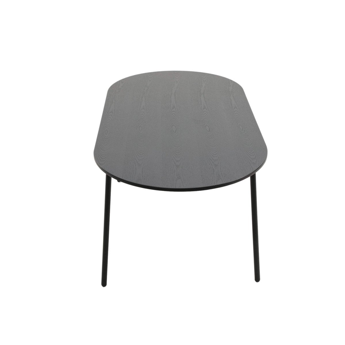Tule Modern Oval Dining Table with MDF Tabletop and Black Steel Legs