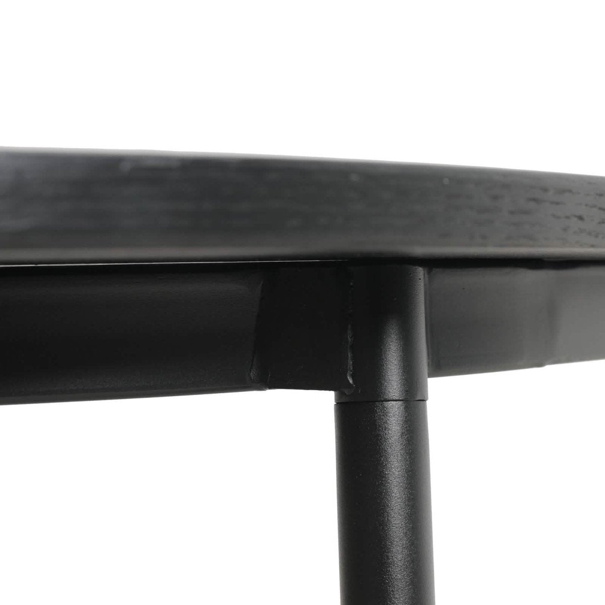 Tule Modern Oval Dining Table with MDF Tabletop and Black Steel Legs