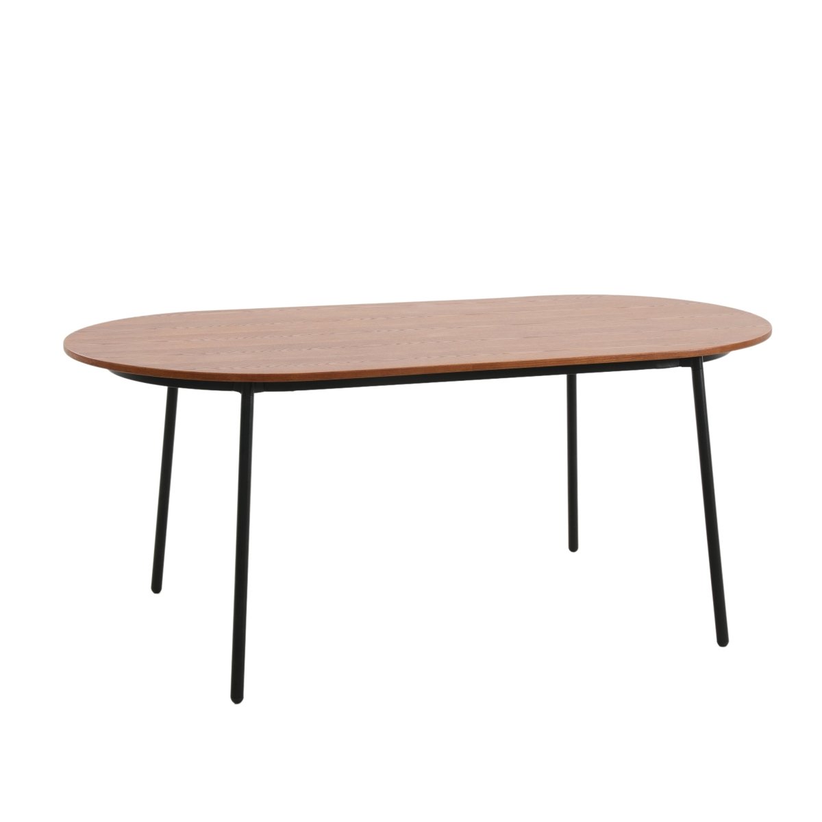 Tule Modern Oval Dining Table with MDF Tabletop and Black Steel Legs