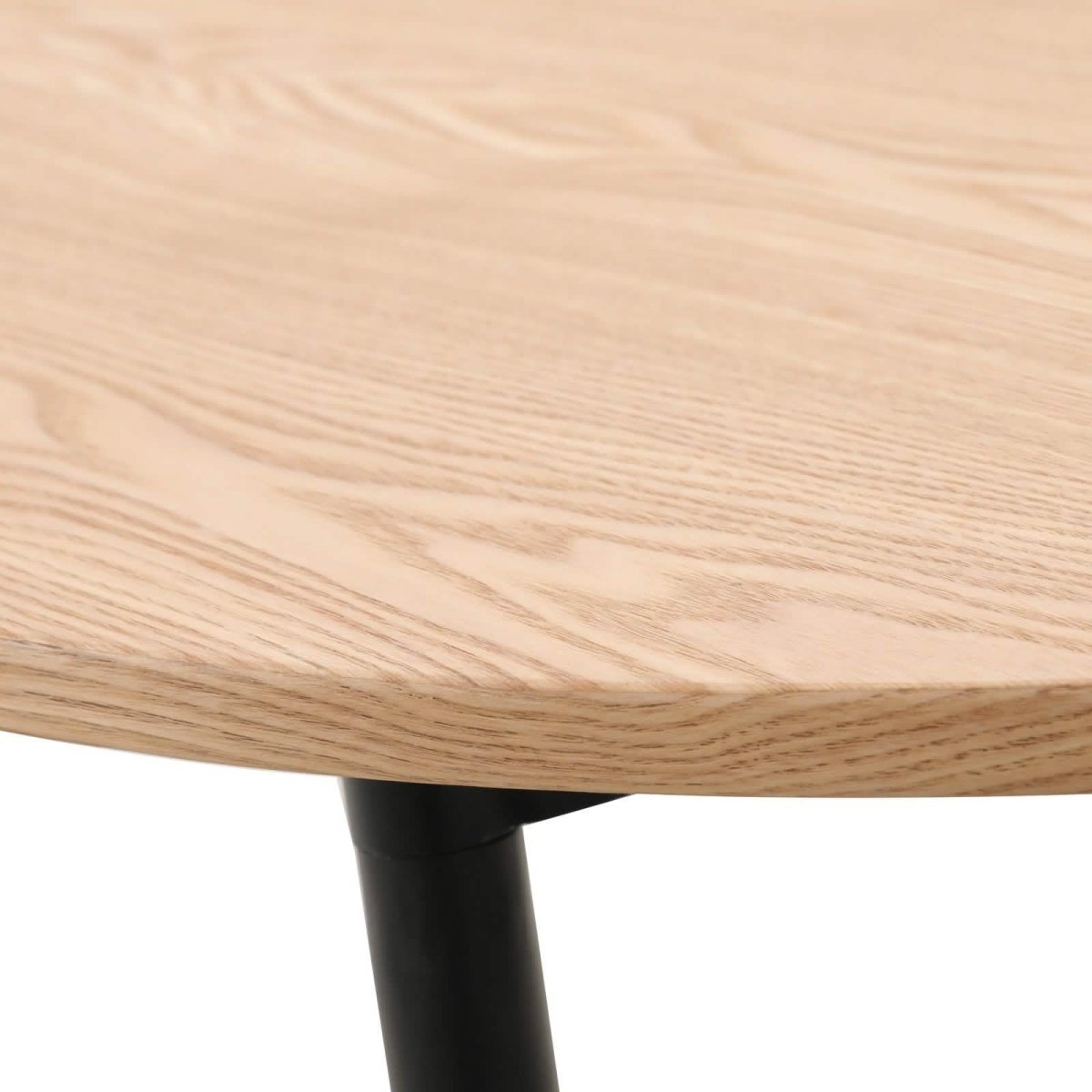 Tule Modern Oval Dining Table with MDF Tabletop and Black Steel Legs