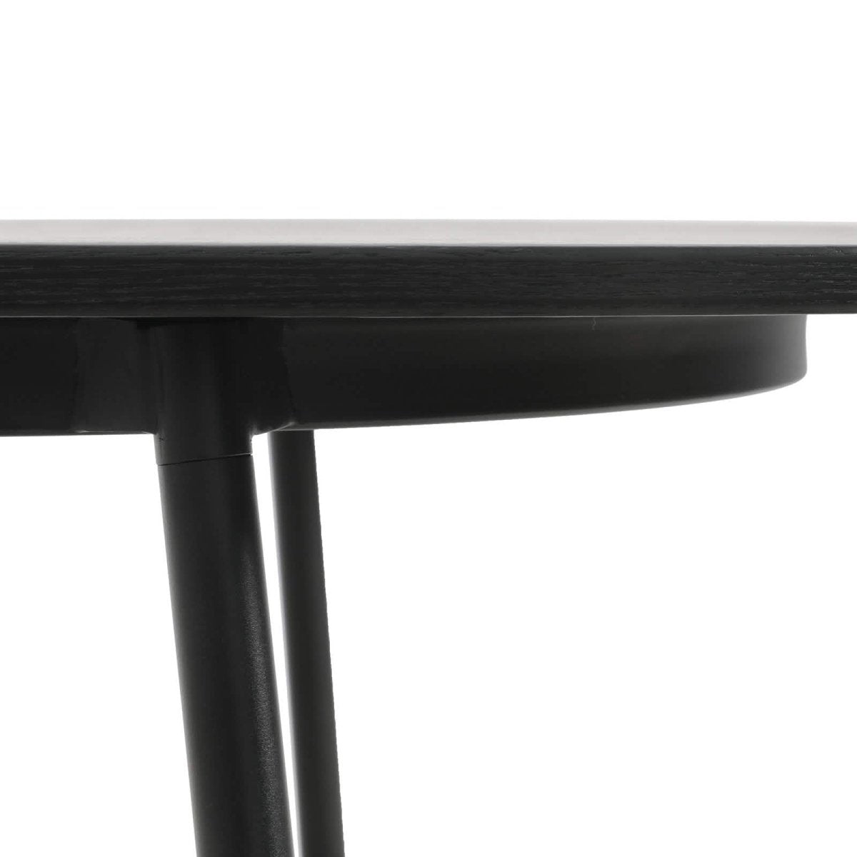 Tule Modern Oval Dining Table with MDF Tabletop and Black Steel Legs
