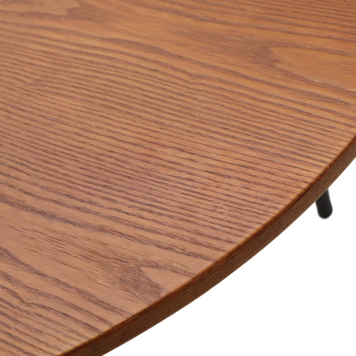 Tule Modern Oval Dining Table with MDF Tabletop and Black Steel Legs