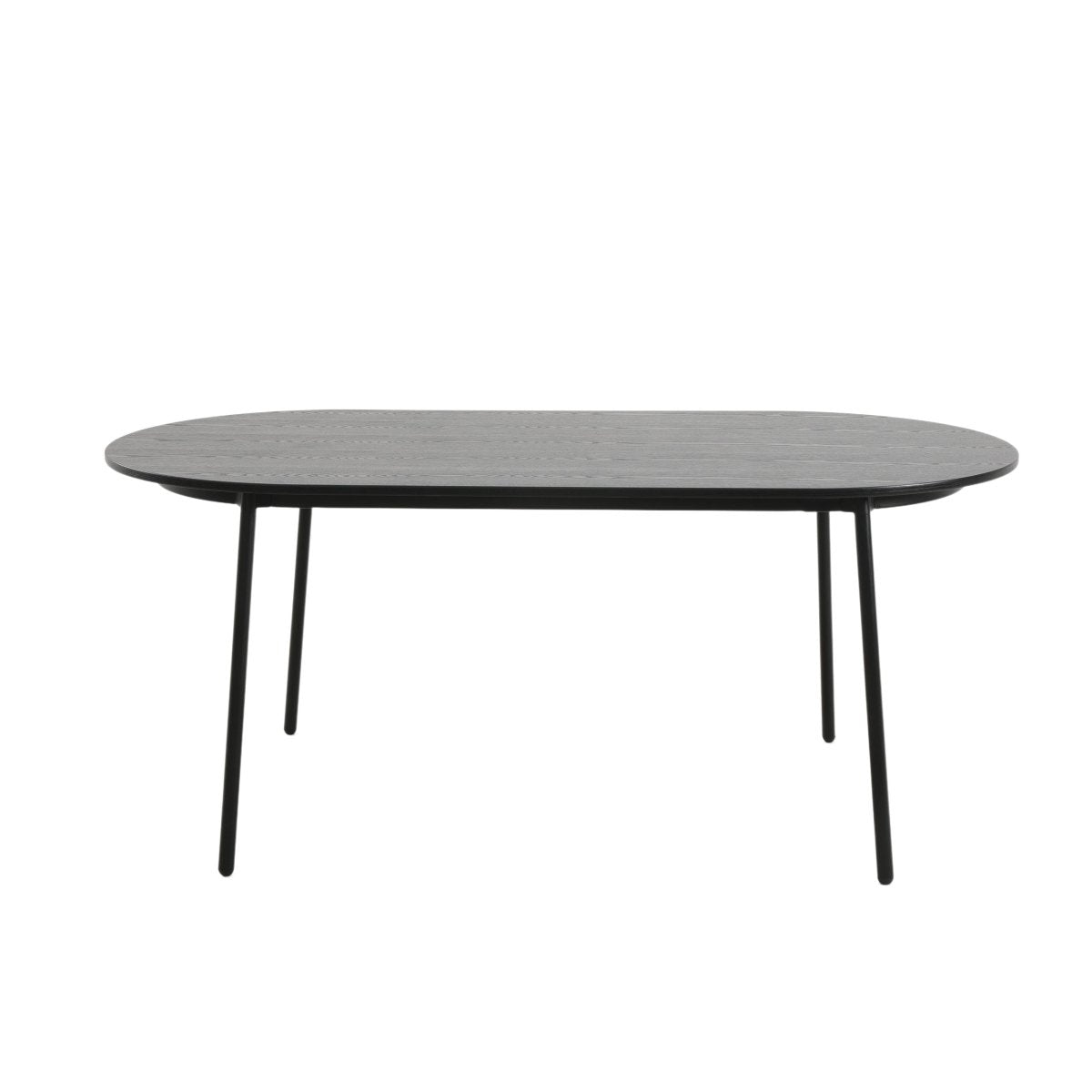Tule Modern Oval Dining Table with MDF Tabletop and Black Steel Legs