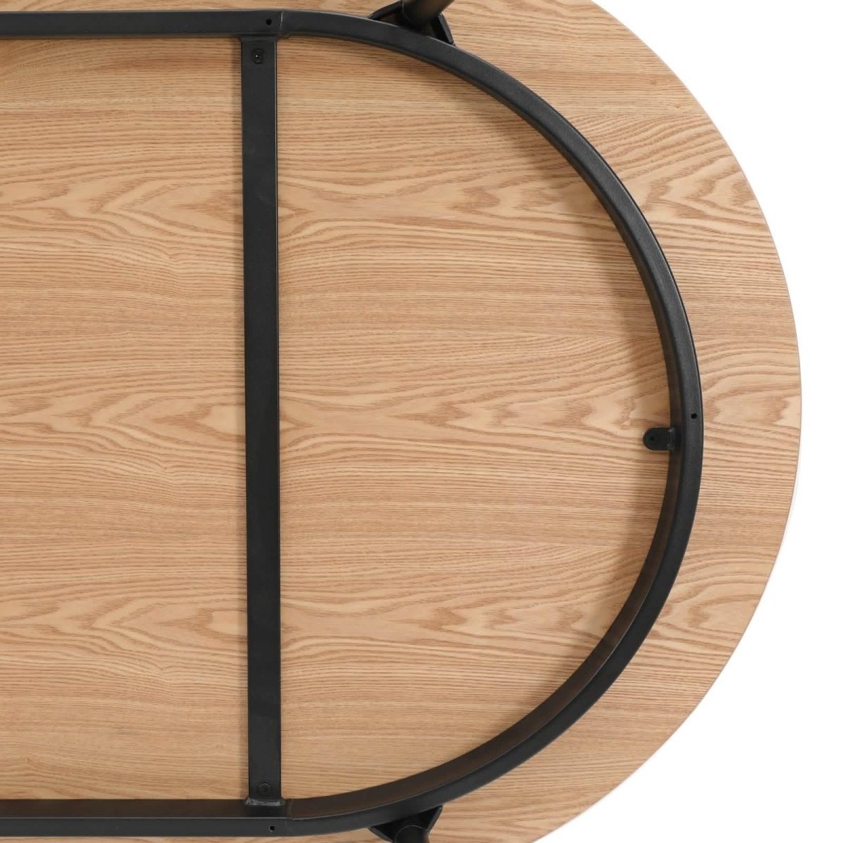 Tule Modern Oval Dining Table with MDF Tabletop and Black Steel Legs