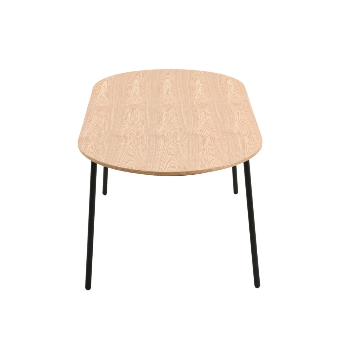 Tule Modern Oval Dining Table with MDF Tabletop and Black Steel Legs