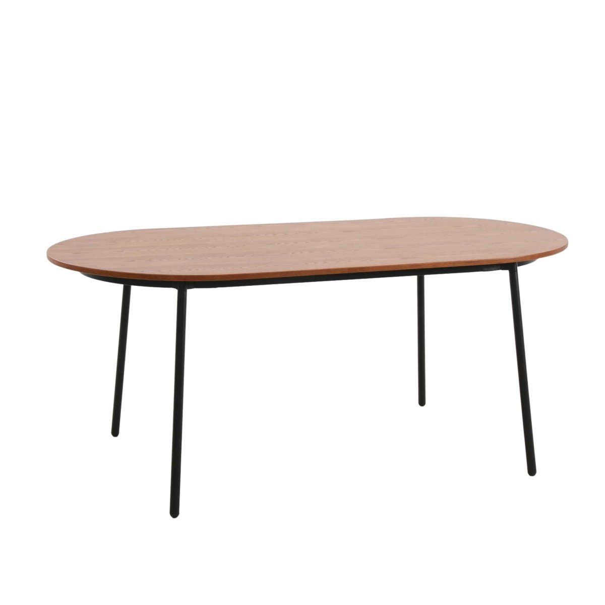 Tule Modern Oval Dining Table with MDF Tabletop and Black Steel Legs