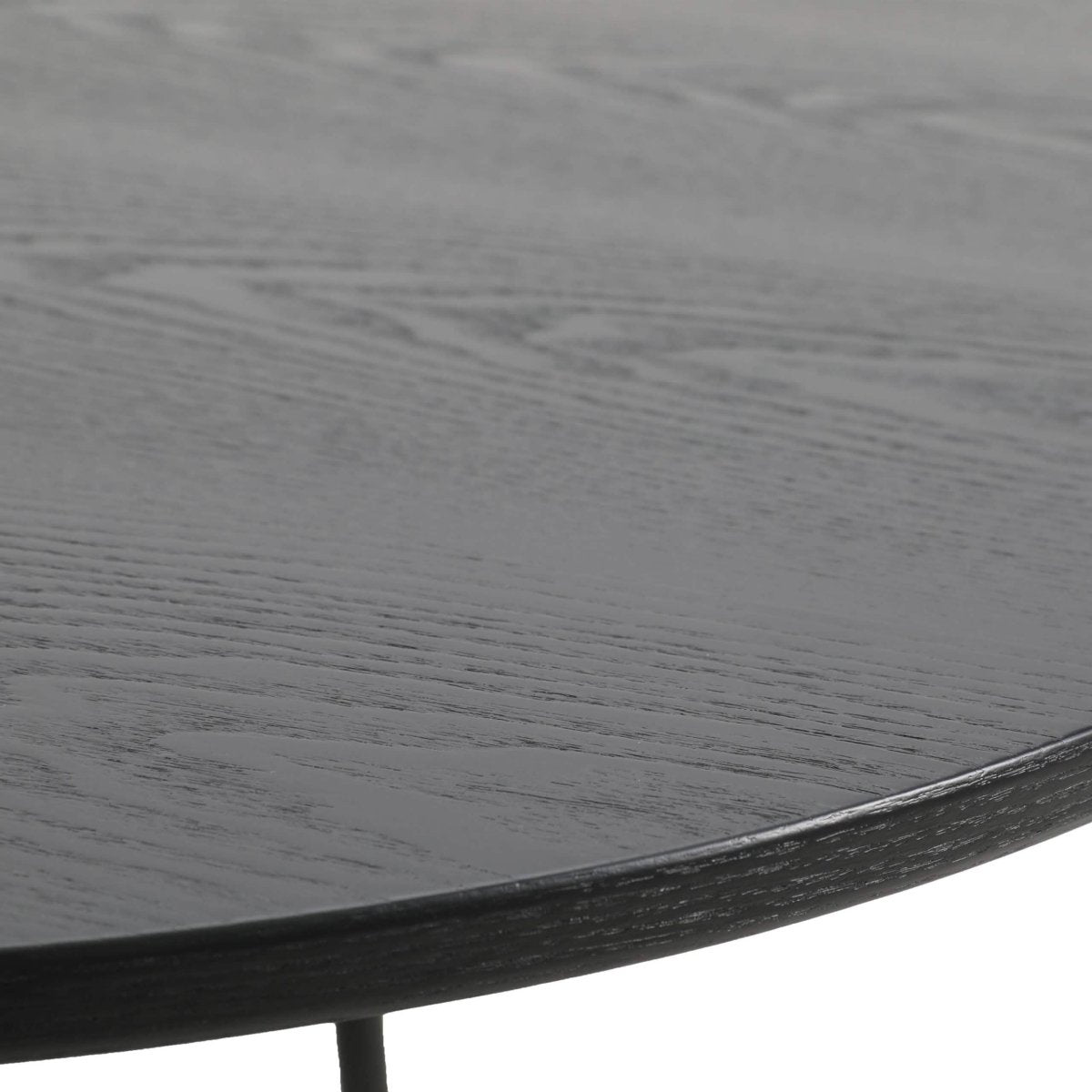 Tule Modern Oval Dining Table with MDF Tabletop and Black Steel Legs
