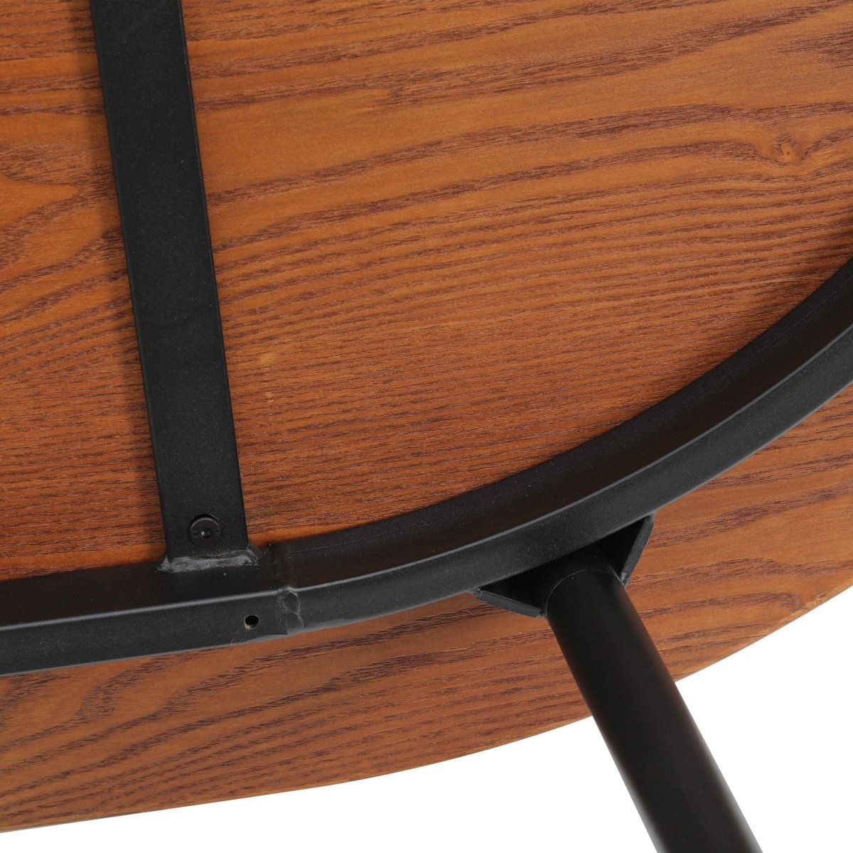 Tule Modern Oval Dining Table with MDF Tabletop and Black Steel Legs