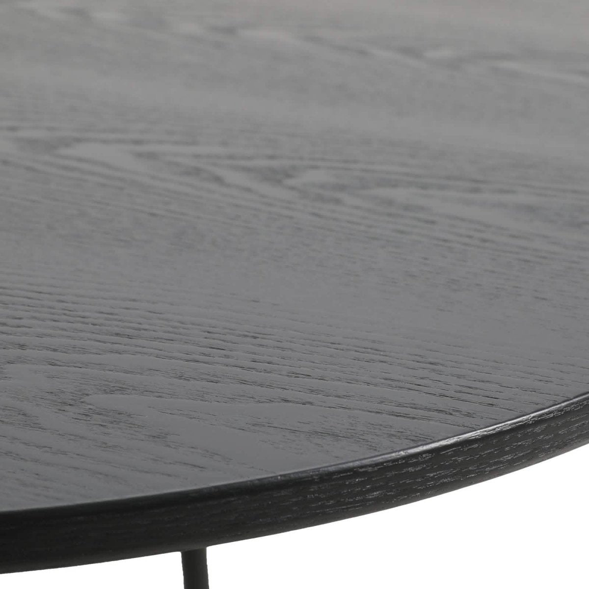 Tule Modern Oval Dining Table with MDF Tabletop and Black Steel Legs