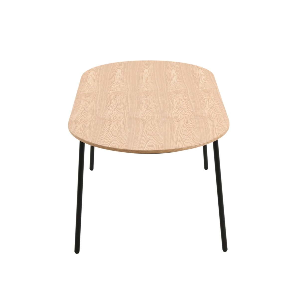 Tule Modern Oval Dining Table with MDF Tabletop and Black Steel Legs