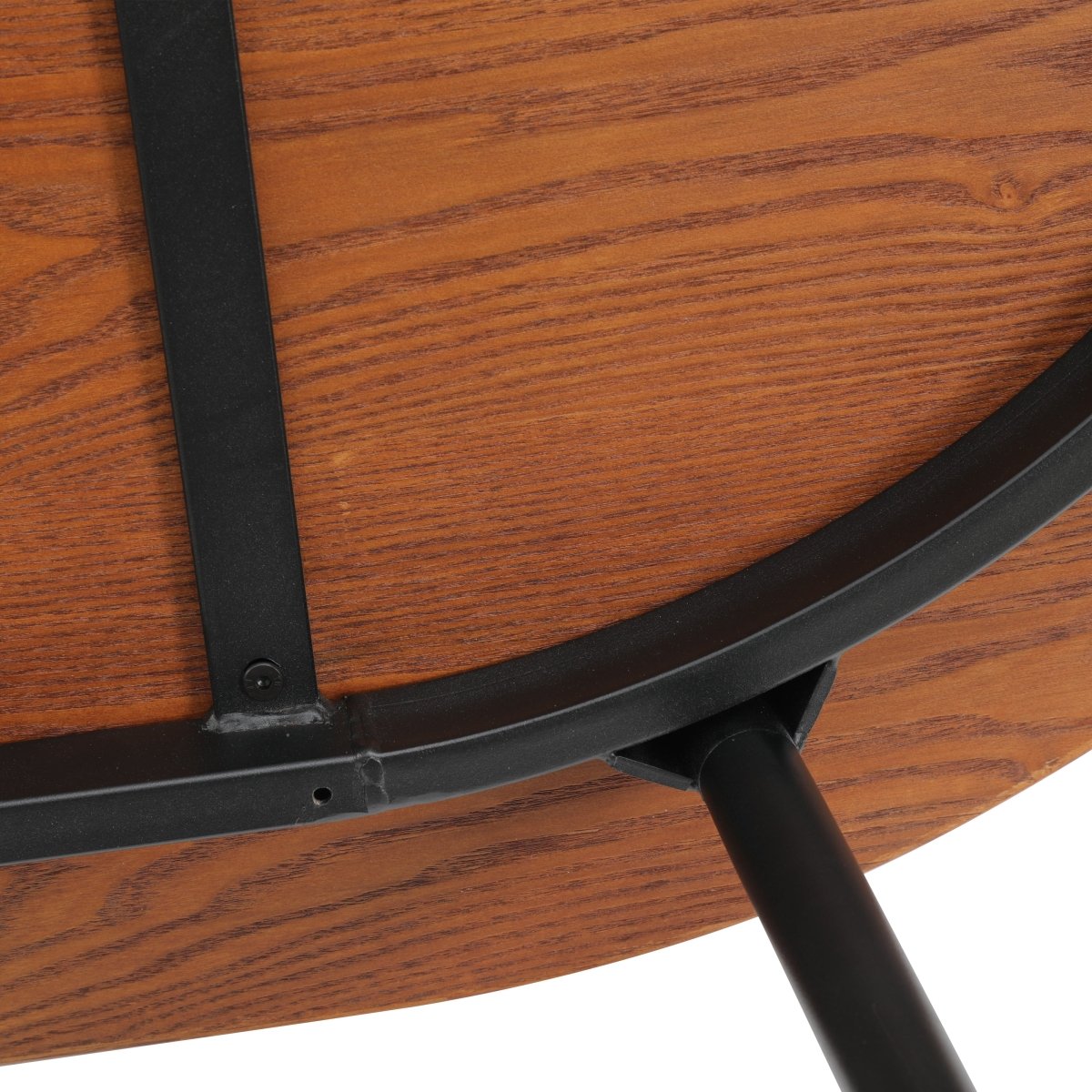 Tule Modern Oval Dining Table with MDF Tabletop and Black Steel Legs