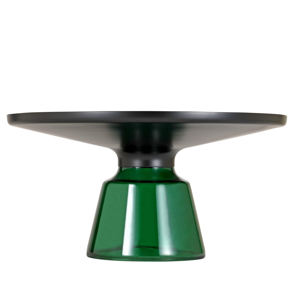 Tully 30 - Inch Round Glass/Stone Coffee Table with Iron Rim Frame and Glass Base