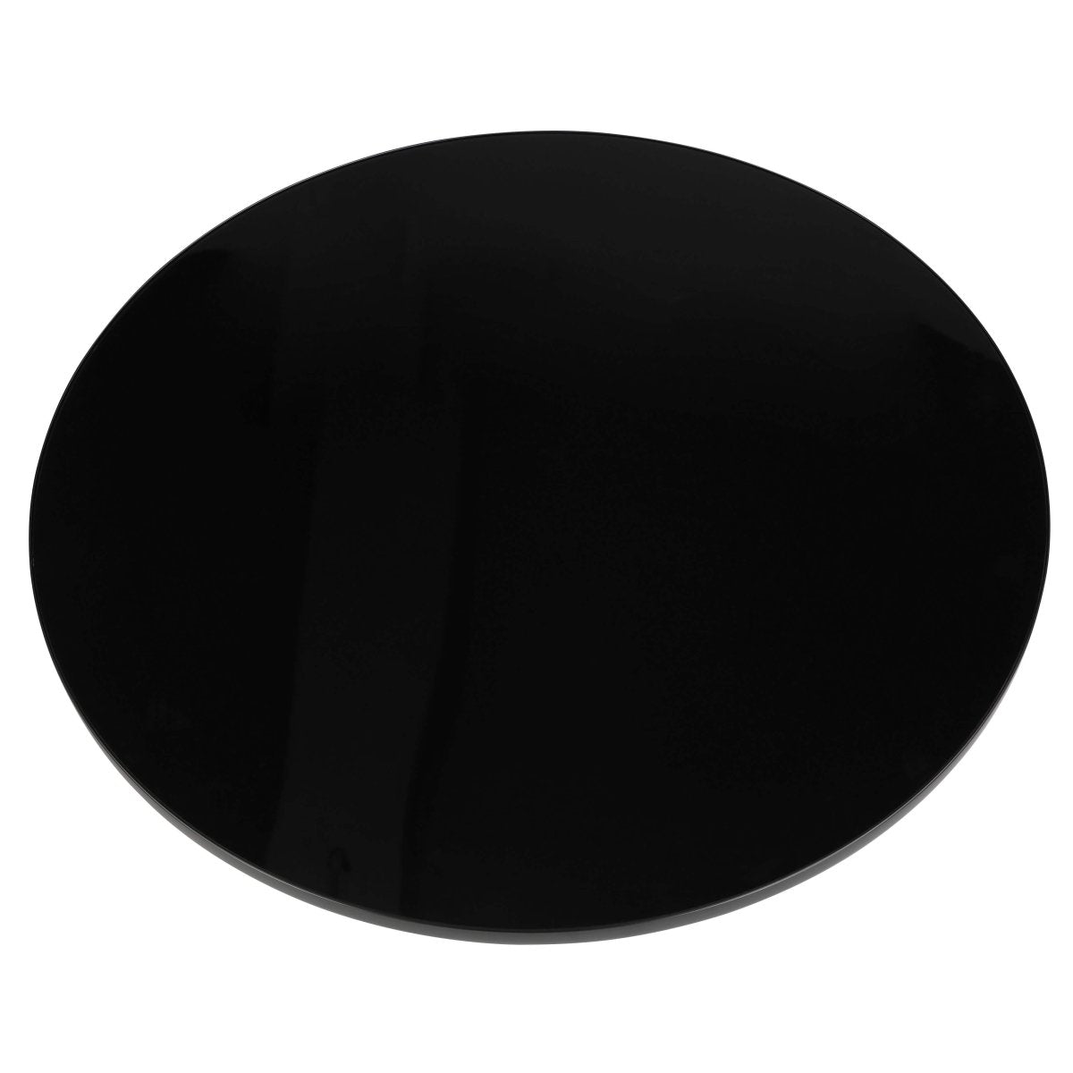 Tully 30 - Inch Round Glass/Stone Coffee Table with Iron Rim Frame and Glass Base