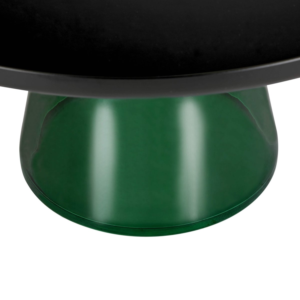 Tully 30 - Inch Round Glass/Stone Coffee Table with Iron Rim Frame and Glass Base