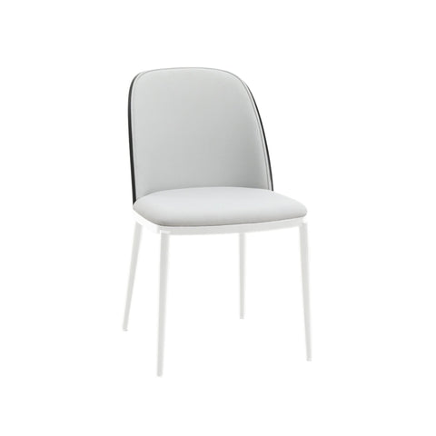 Tule Dining Side Chair with Upholstered Seat and Powder-Coated Steel Frame