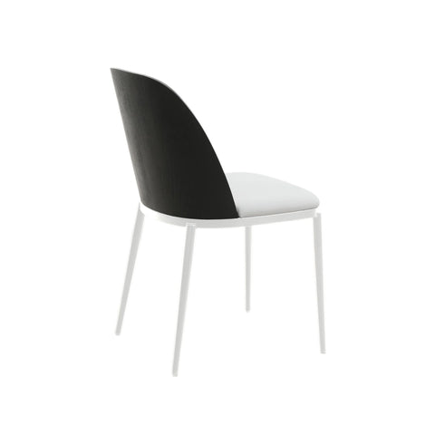 Tule Dining Side Chair with Upholstered Seat and Powder-Coated Steel Frame