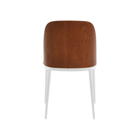 Tule Dining Side Chair with Upholstered Seat and Powder-Coated Steel Frame
