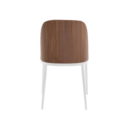 Tule Dining Side Chair with Upholstered Seat and Powder-Coated Steel Frame