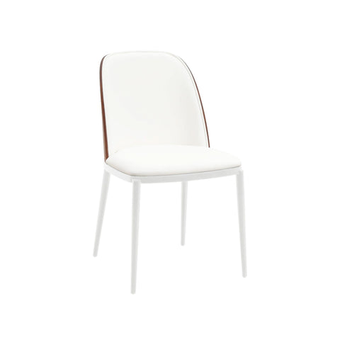Tule Dining Side Chair with Upholstered Seat and Powder-Coated Steel Frame