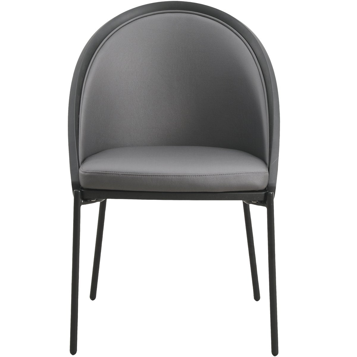 Urbane Dining Chair with Vinyl Fabric Seat and Wicker/Vinyl Backrest in Black Stainless Steel