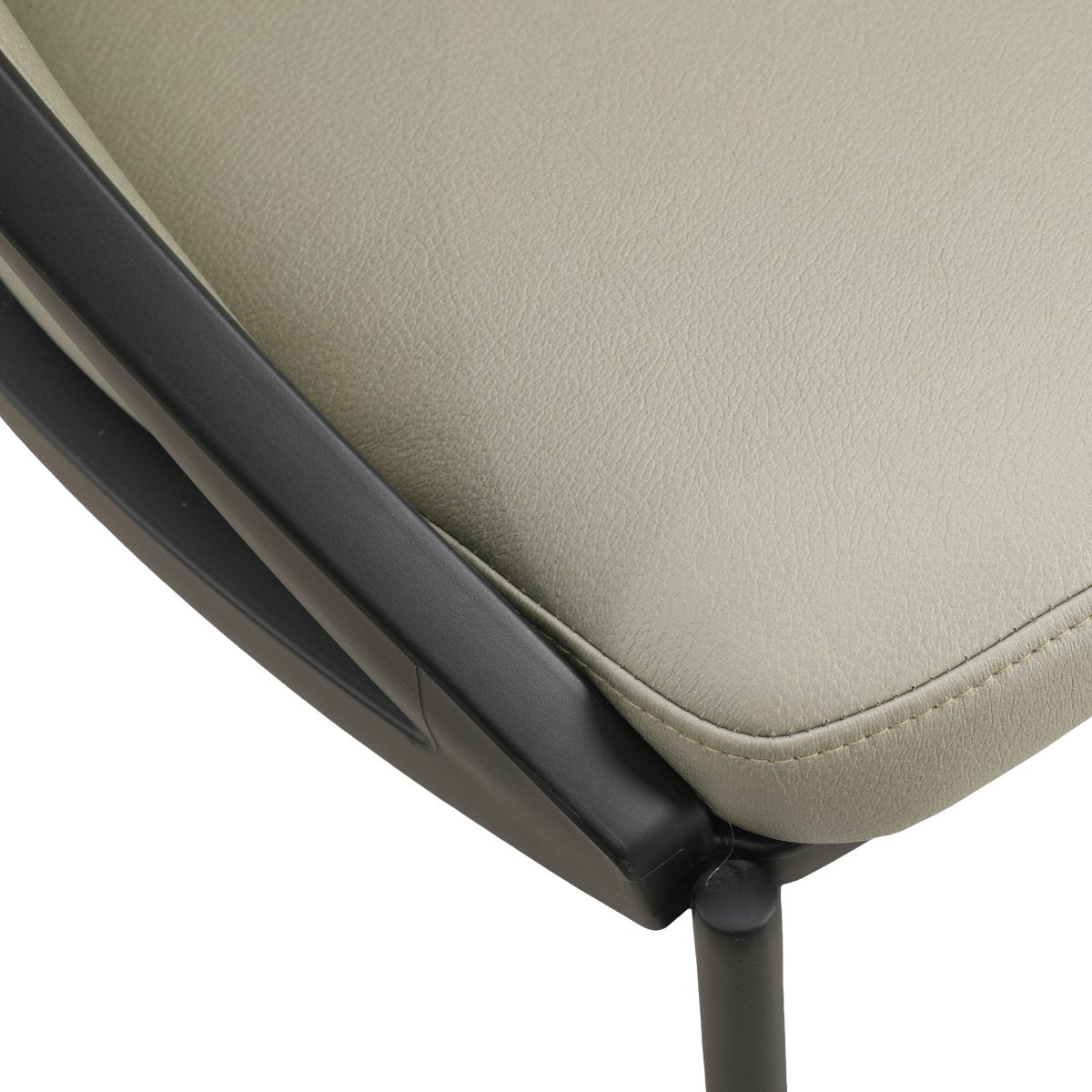 Urbane Dining Chair with Vinyl Fabric Seat and Wicker/Vinyl Backrest in Black Stainless Steel