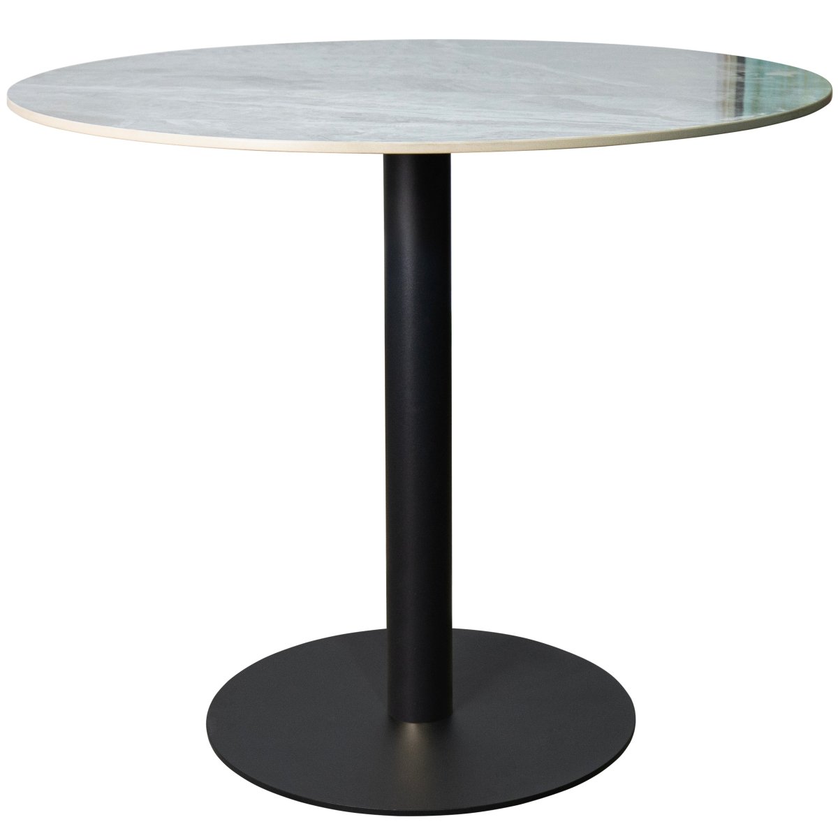 Vail Collection Dining Table Black Base With 27"/36" Round Black MDF Wood/Sintered Stone Top