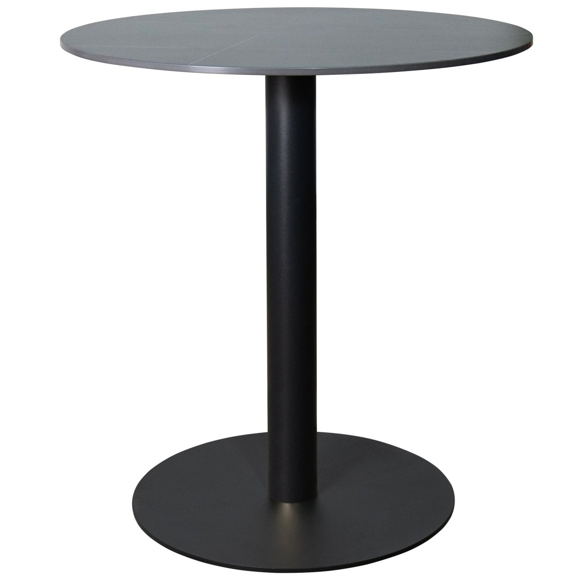 Vail Collection Dining Table Black Base With 27"/36" Round Black MDF Wood/Sintered Stone Top