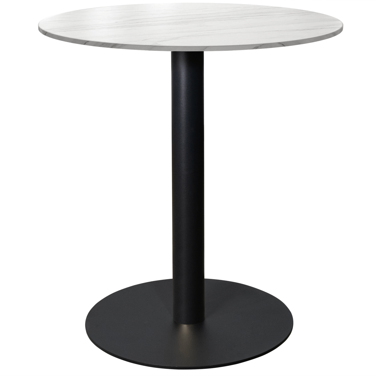 Vail Collection Dining Table Black Base With 27"/36" Round Black MDF Wood/Sintered Stone Top
