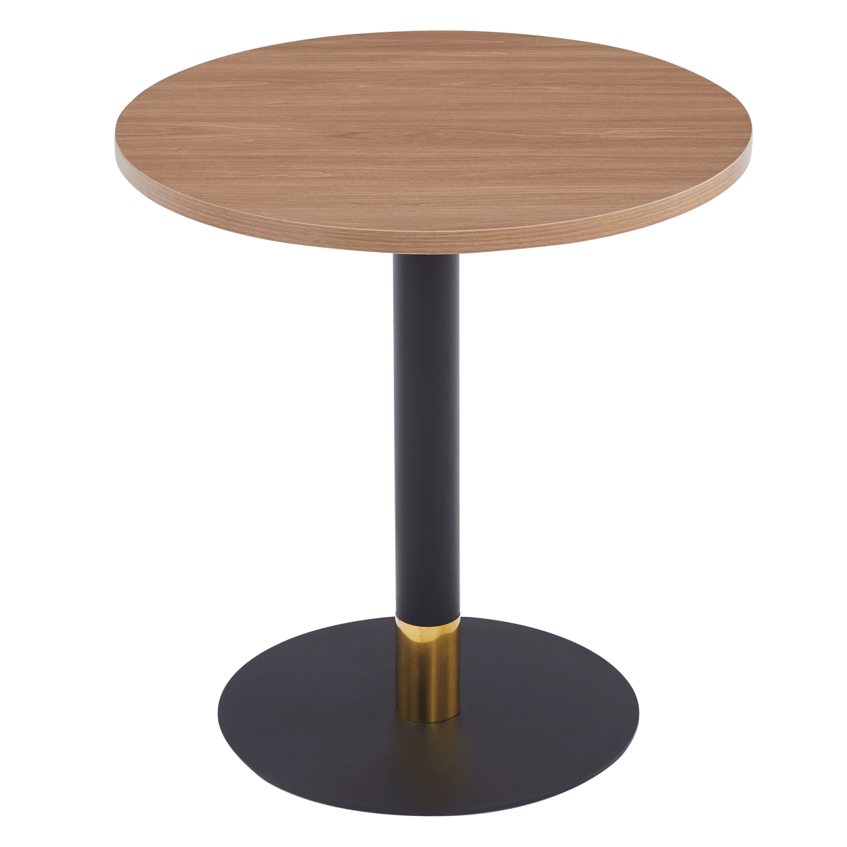 Vail Collection Dining Table Black/Gold Round Base With 27"/36" Round Sintered Stone and MDF Wood Top