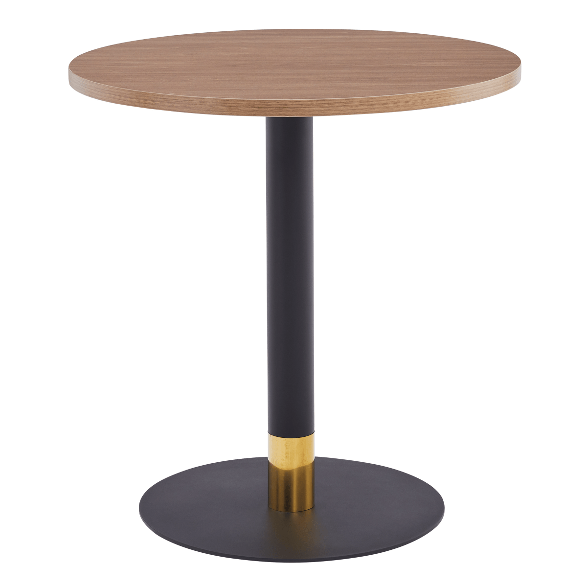 Vail Collection Dining Table Black/Gold Round Base With 27"/36" Round Sintered Stone and MDF Wood Top